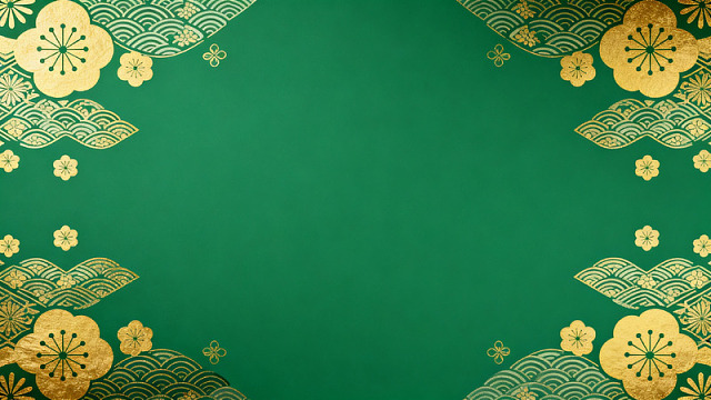 绿色金纹传统装饰背景