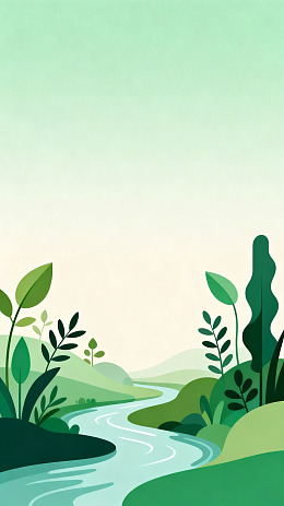 简约风山水风景插画