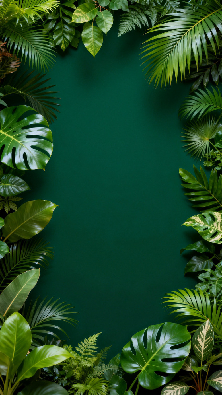绿色植物边框设计模板