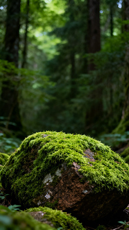 森林绿石苔藓景观