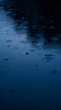 雨中涟漪夜色美