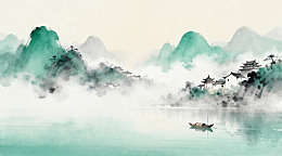 水墨山水古风意境图
