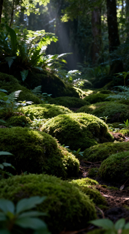 森林苔藓光斑景观