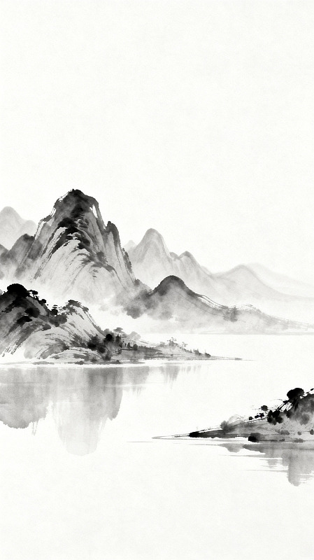 水墨山水画意境风景画