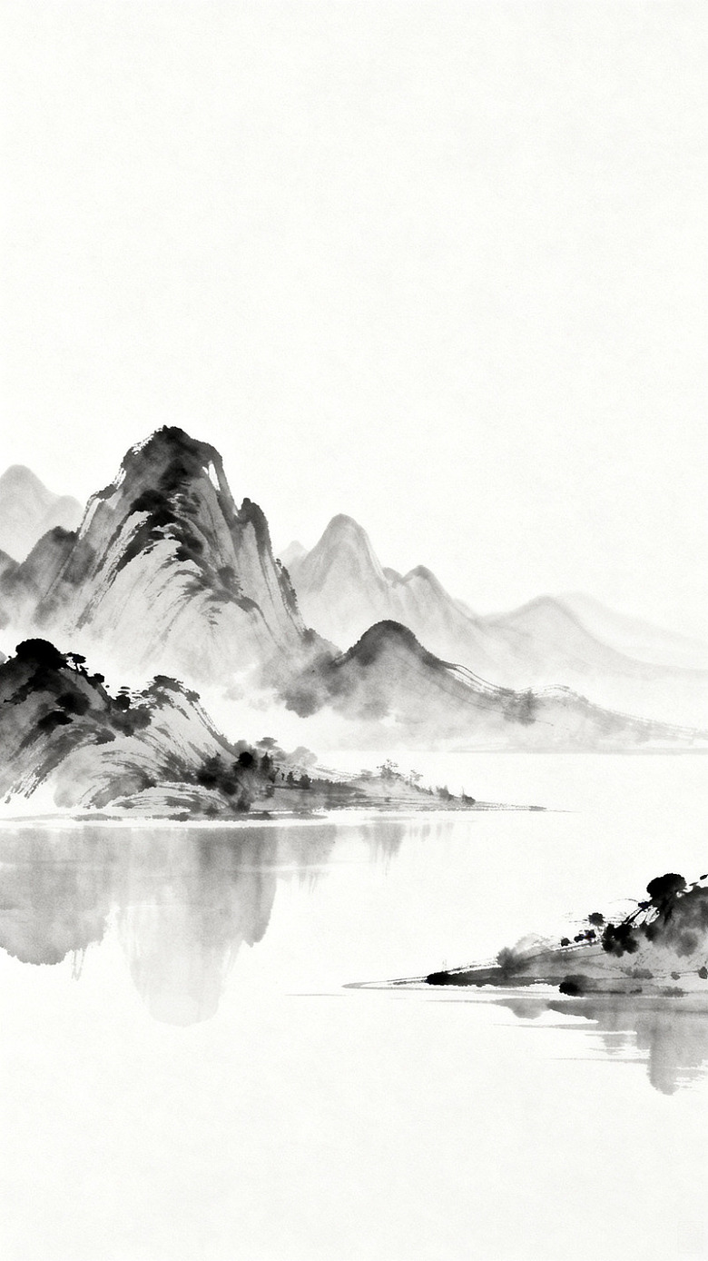 水墨山水画意境风景画