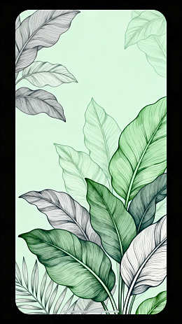 植物插画淡雅叶子图案