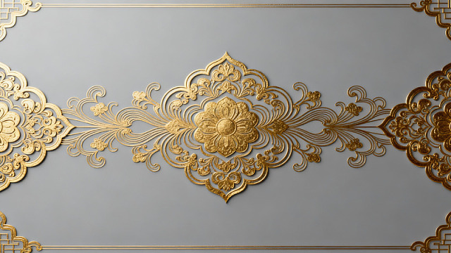 金色浮雕花纹装饰图案