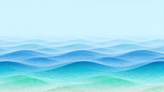水彩波浪抽象海洋背景