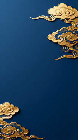 金色祥云装饰图案设计