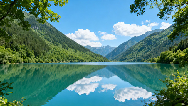 山水倒影风光