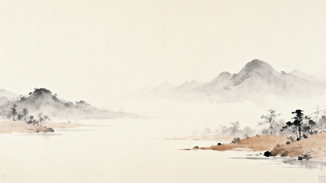 水墨山水意境国画