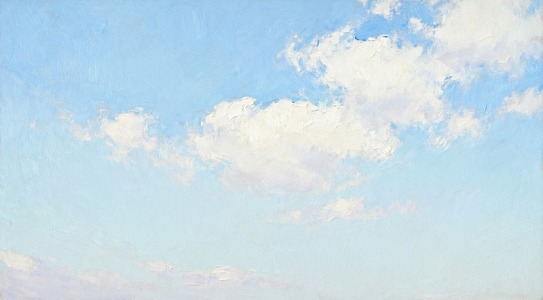 油画天空云朵景象