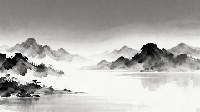 水墨山水画意境图