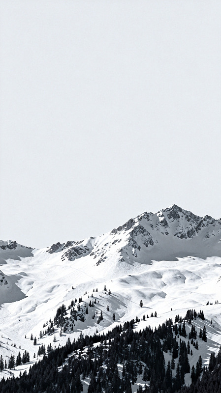 雪山风光黑白