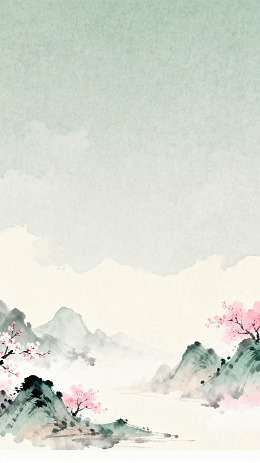 水墨山水画古风背景