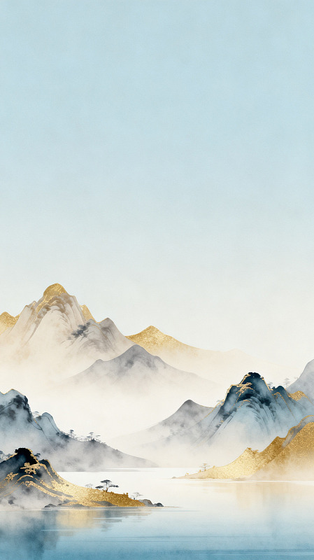 水墨山水意境国画风景装饰画