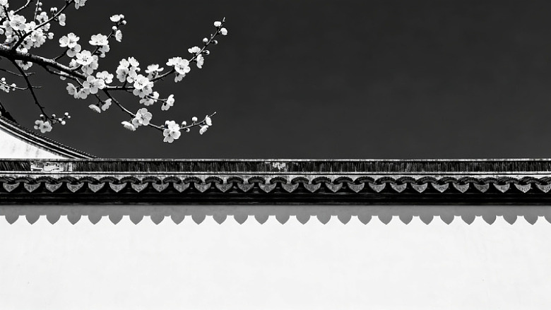 黑白梅花古建艺术