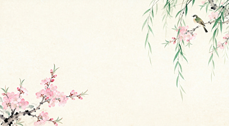 传统中国风水墨花鸟画