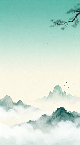 水墨山水画意境云海水墨画