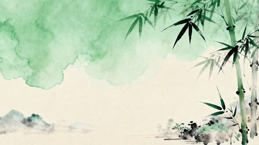 水墨竹子山水画装饰画