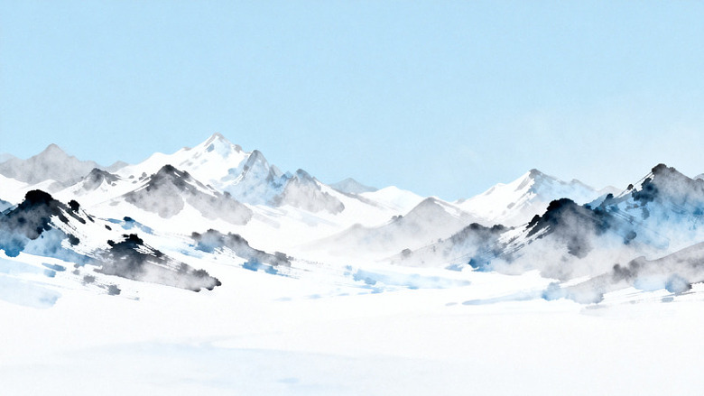 水墨山水雪景图