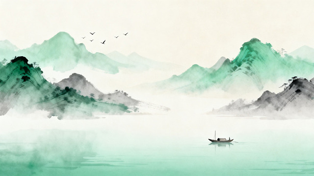 水墨山水画意境图