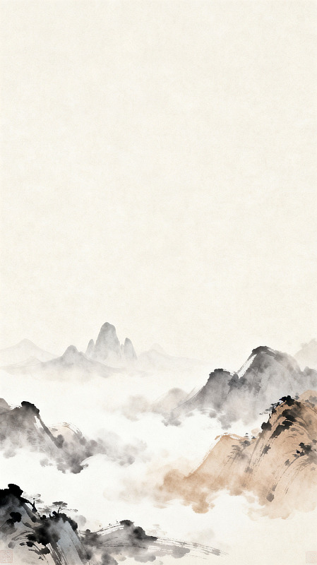 水墨山水画意境高远图