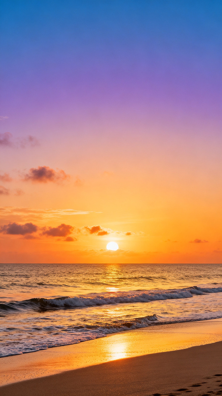 海滩日落美景壁纸