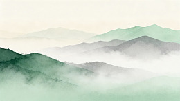 山水画卷水墨画