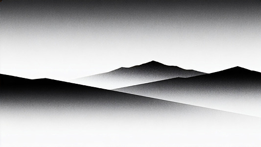 黑白抽象山水艺术装饰画