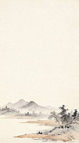 水墨山水画风景图