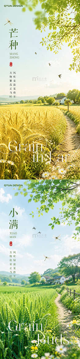 小满芒种节气海报