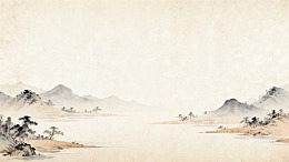 古风水墨山水画背景图
