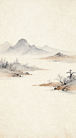 古风水墨山水画
