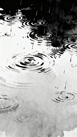水墨雨滴涟漪艺术效果