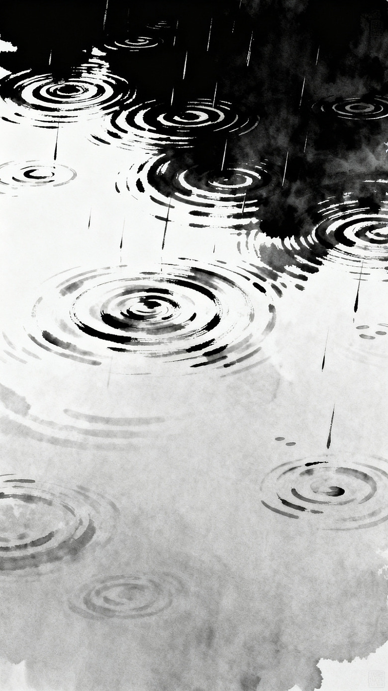 水墨雨滴涟漪艺术效果