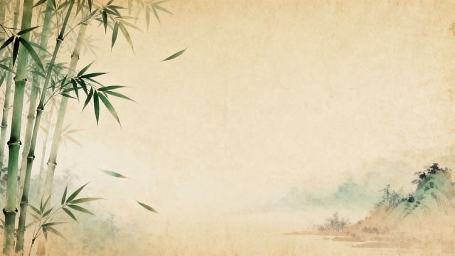 古风水墨竹子山水画背景