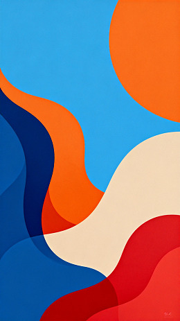 抽象色彩曲线图案设计