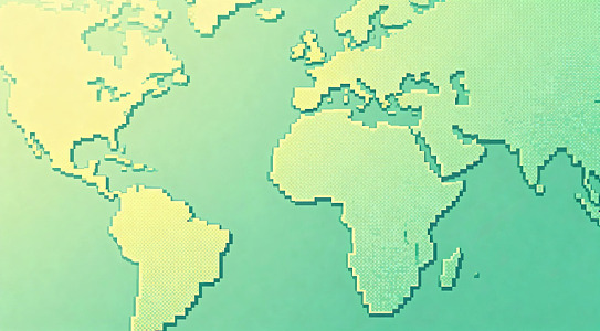 像素风格世界地图背景设计