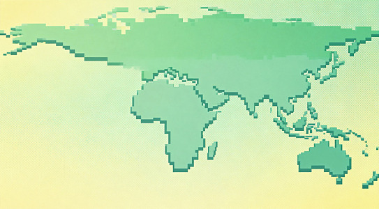 像素风格世界地图矢量素材