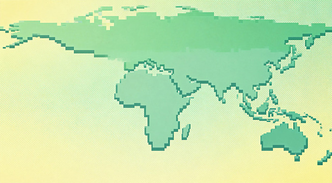 像素风格世界地图矢量素材