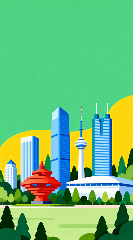 城市风光现代建筑插画