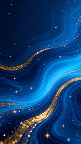 星空梦幻蓝金流动艺术