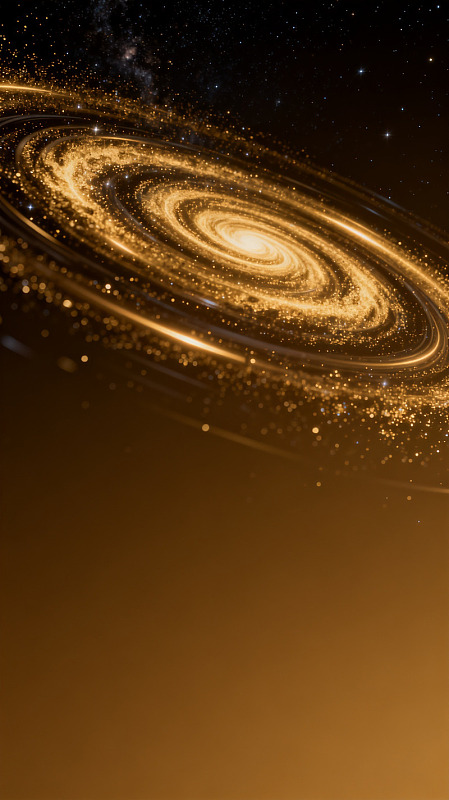 金色螺旋星系宇宙图景