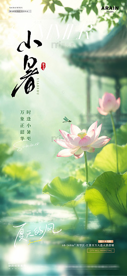 地产夏至小暑夏天风景海报1