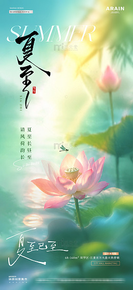 地产夏至小暑夏天风景海报2