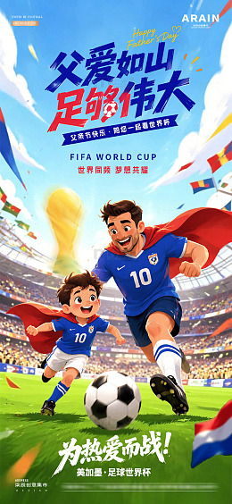 2026足球世界杯父亲节海报1