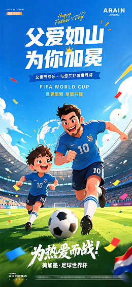 2026足球世界杯父亲节海报2