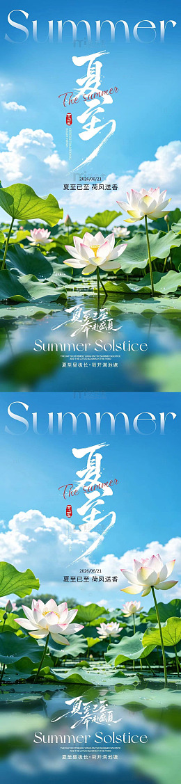 夏日荷花宣传海报设计素材