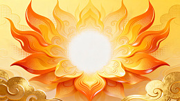 国风火焰太阳图案设计素材